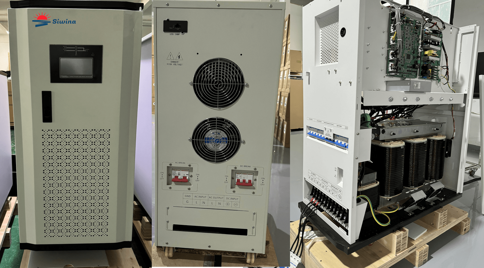 high capacity 3 phase 380vac pure sine wave industrial inverter